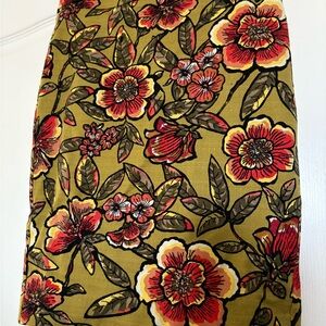 LOFT Olive Floral Pencil Skirt